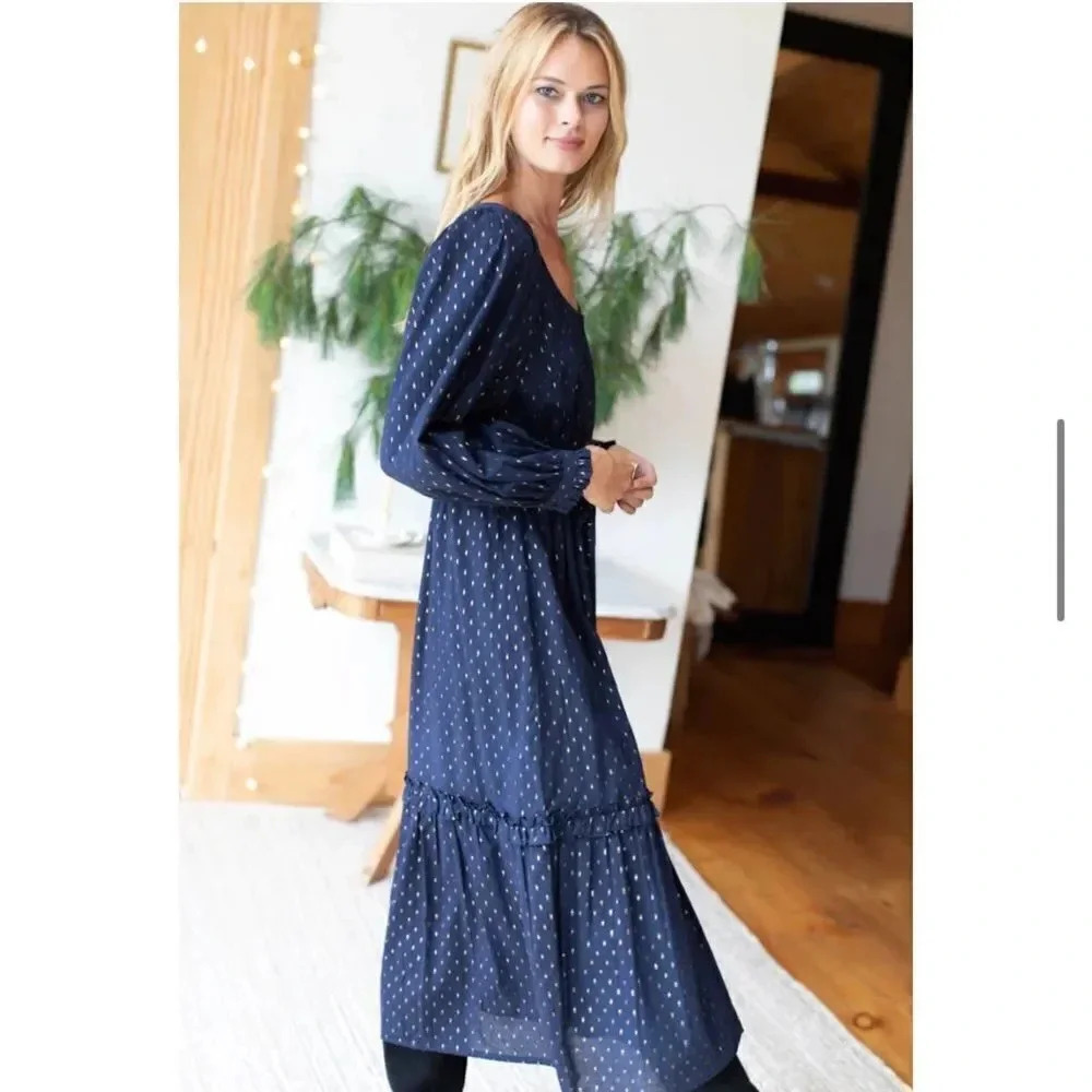 Emerson Fry India Collection Lucy Lake Dot Dress sz S - Picture 3 of 14